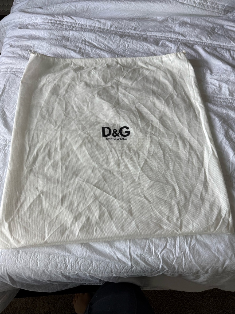 D&G Cream Drawstring Logo Dust Bag